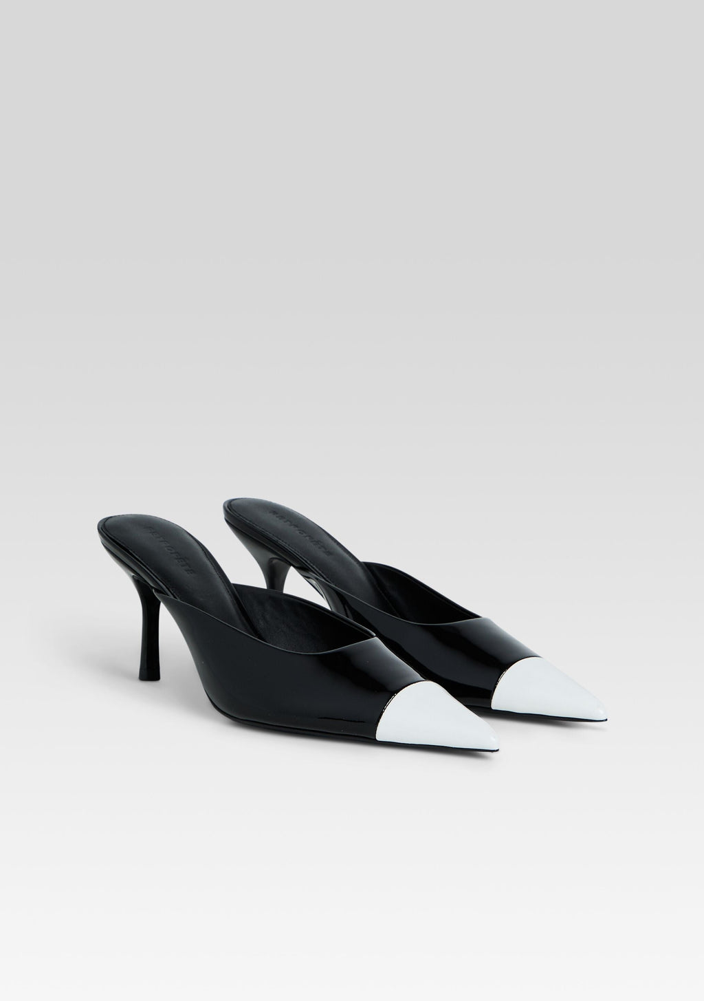 Allegra Leather Kitten Mule by retrofête in Black, product image 3