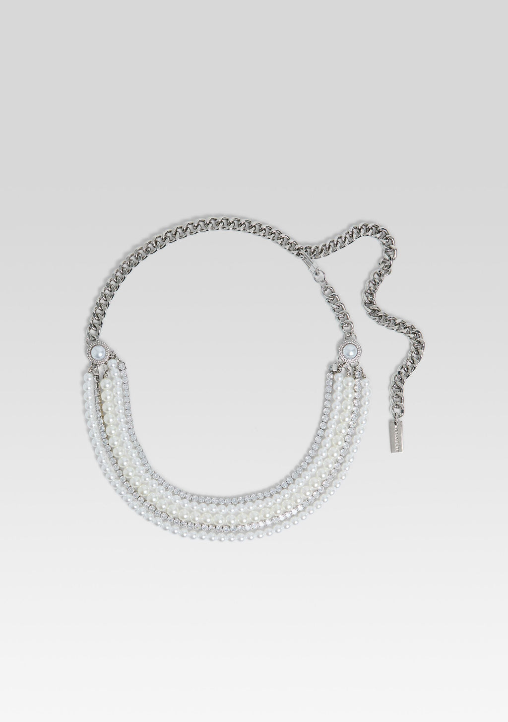 Chloe Pearl Chain Belt by retrofête in Silver, product image 1