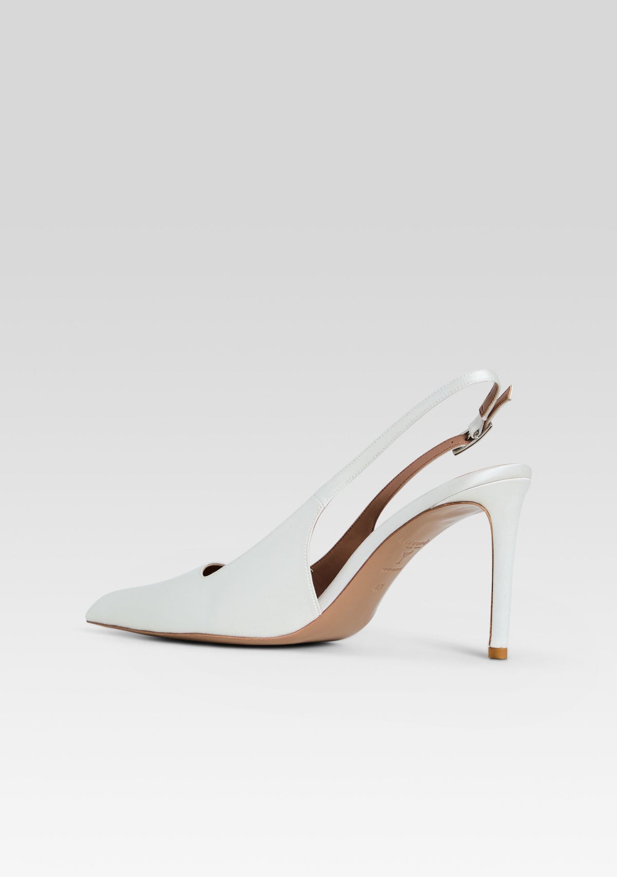 Evelyn Satin Slingback by retrofête in Winter White, product image 5