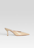 Francesca Leather Kitten Mule by retrofête in Latte Croco, product image 1