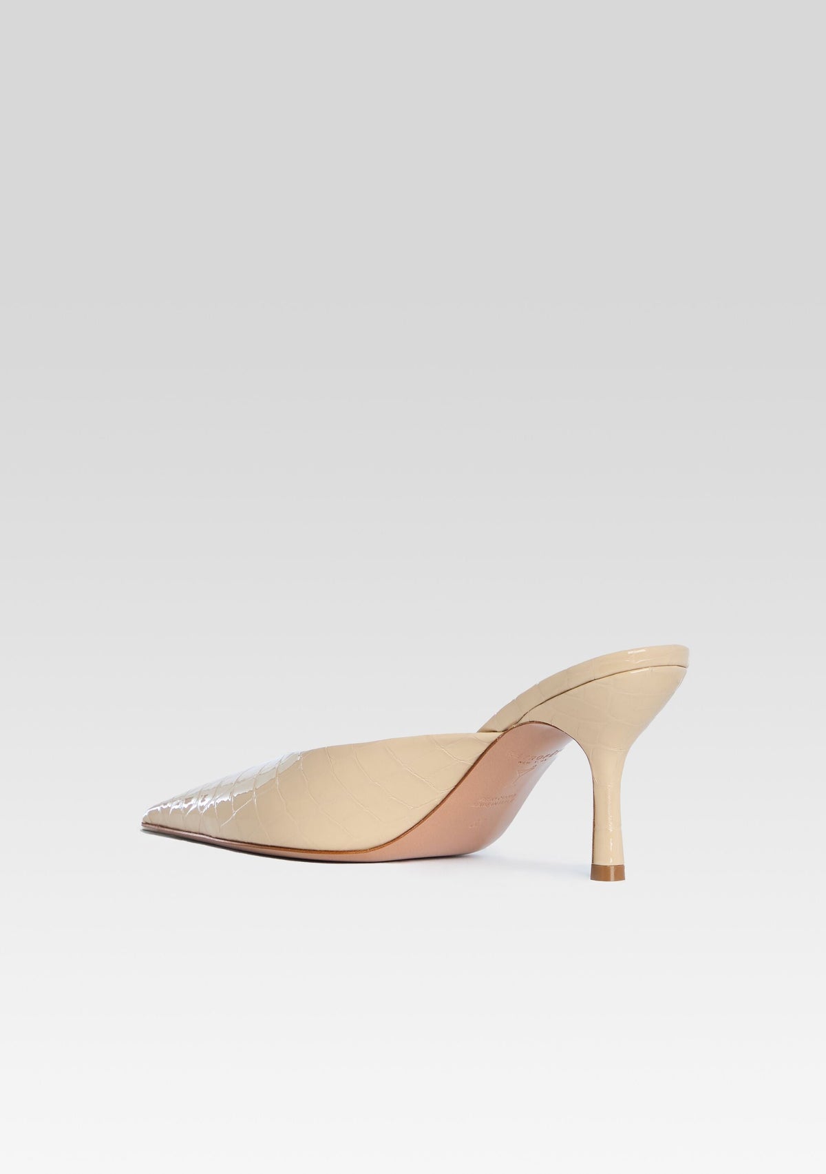 Francesca Leather Kitten Mule by retrofête in Latte Croco, product image 3