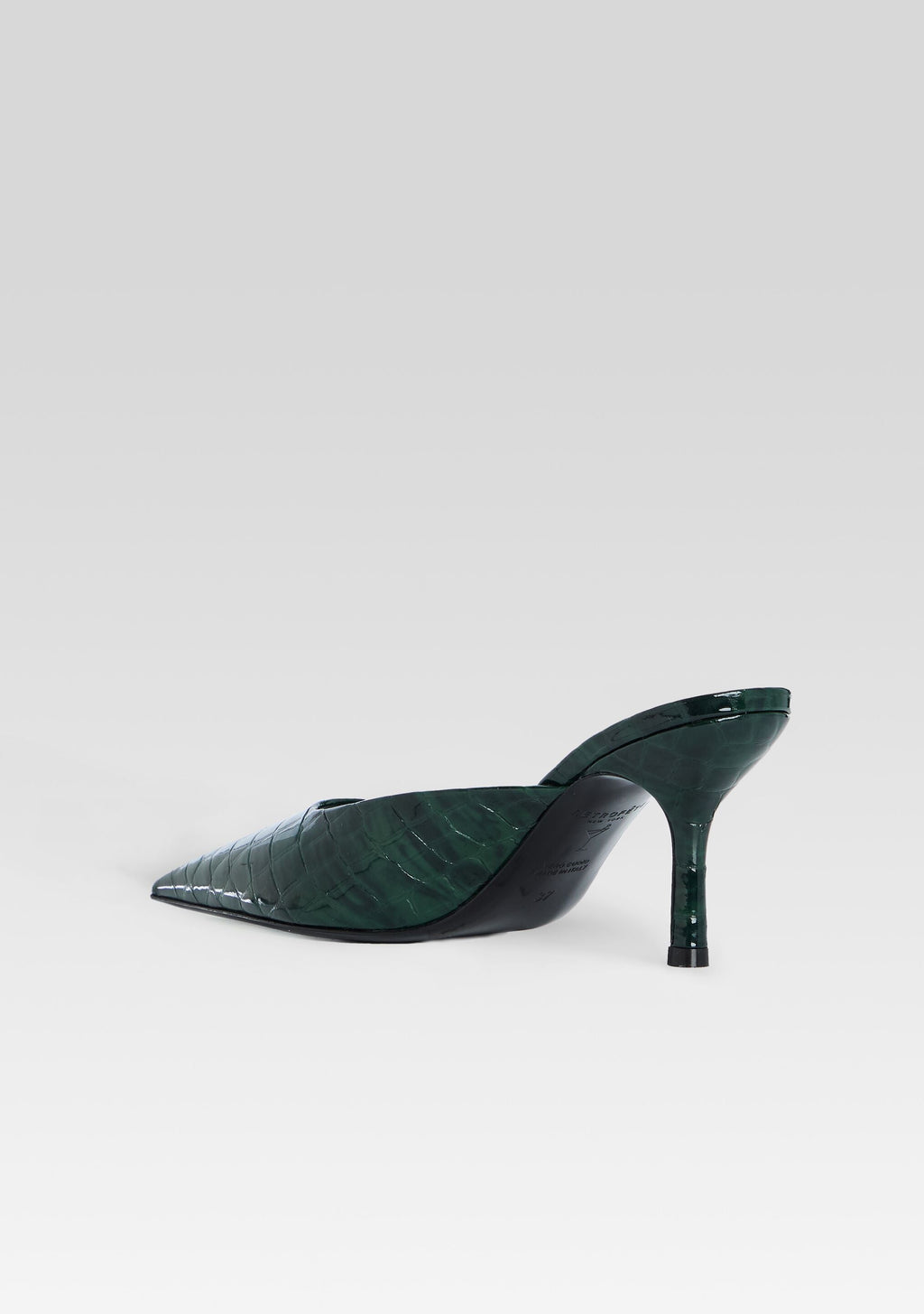 Francesca Leather Kitten Mule by retrofête in Pine Croco, product image 4