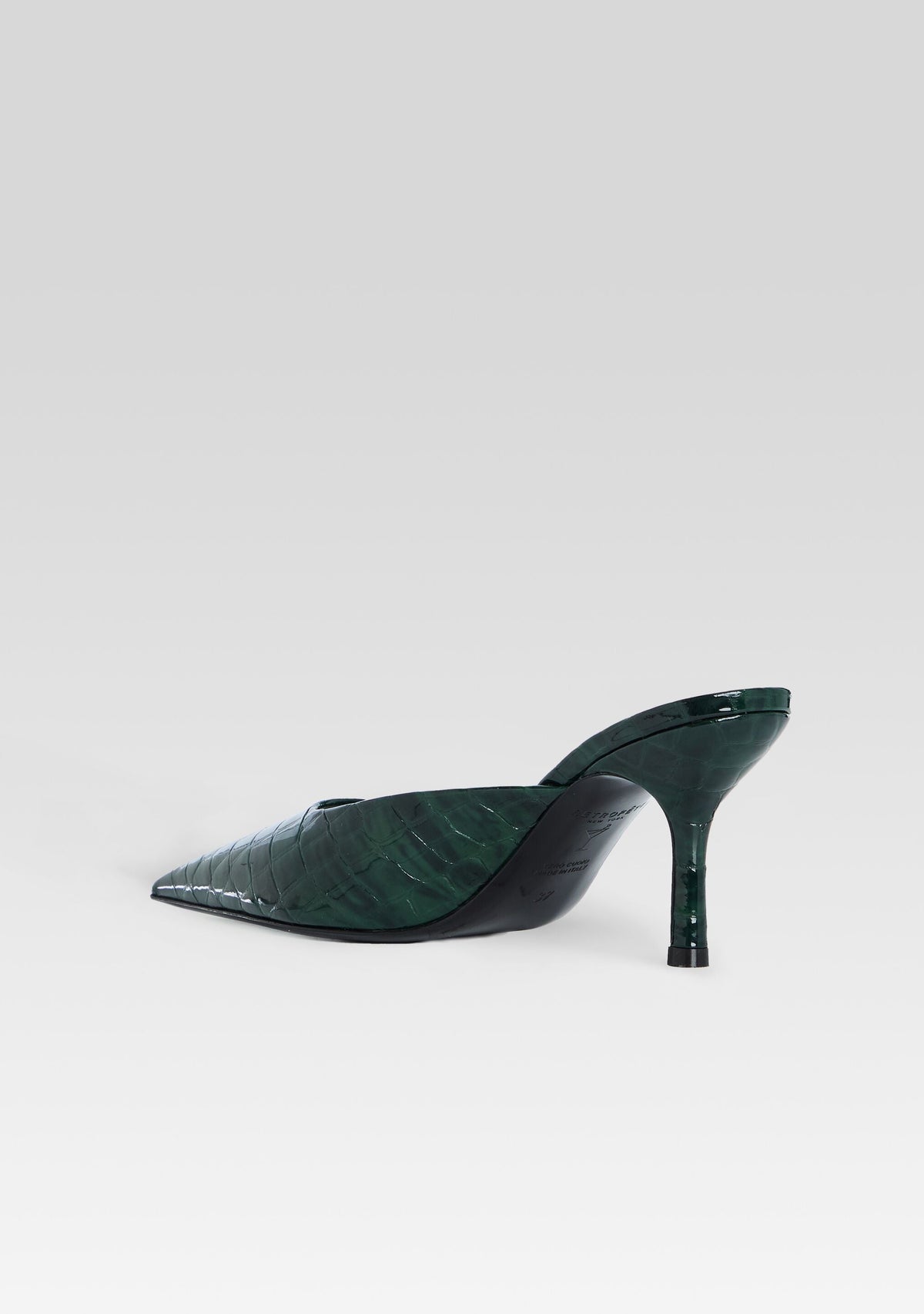 Francesca Leather Kitten Mule by retrofête in Pine Croco, product image 4
