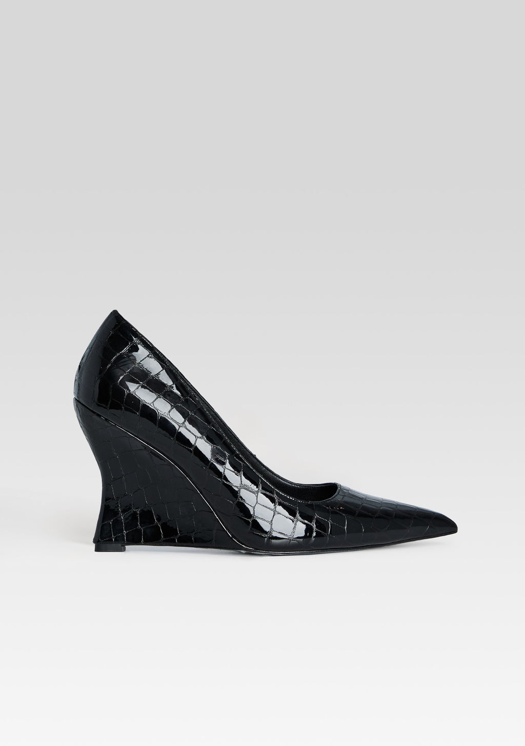 Julianna Leather Pump by retrofête in Black Croco, product image 1