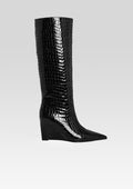 Natassa Wedge Boot by retrofête in Black Croco, product image 1