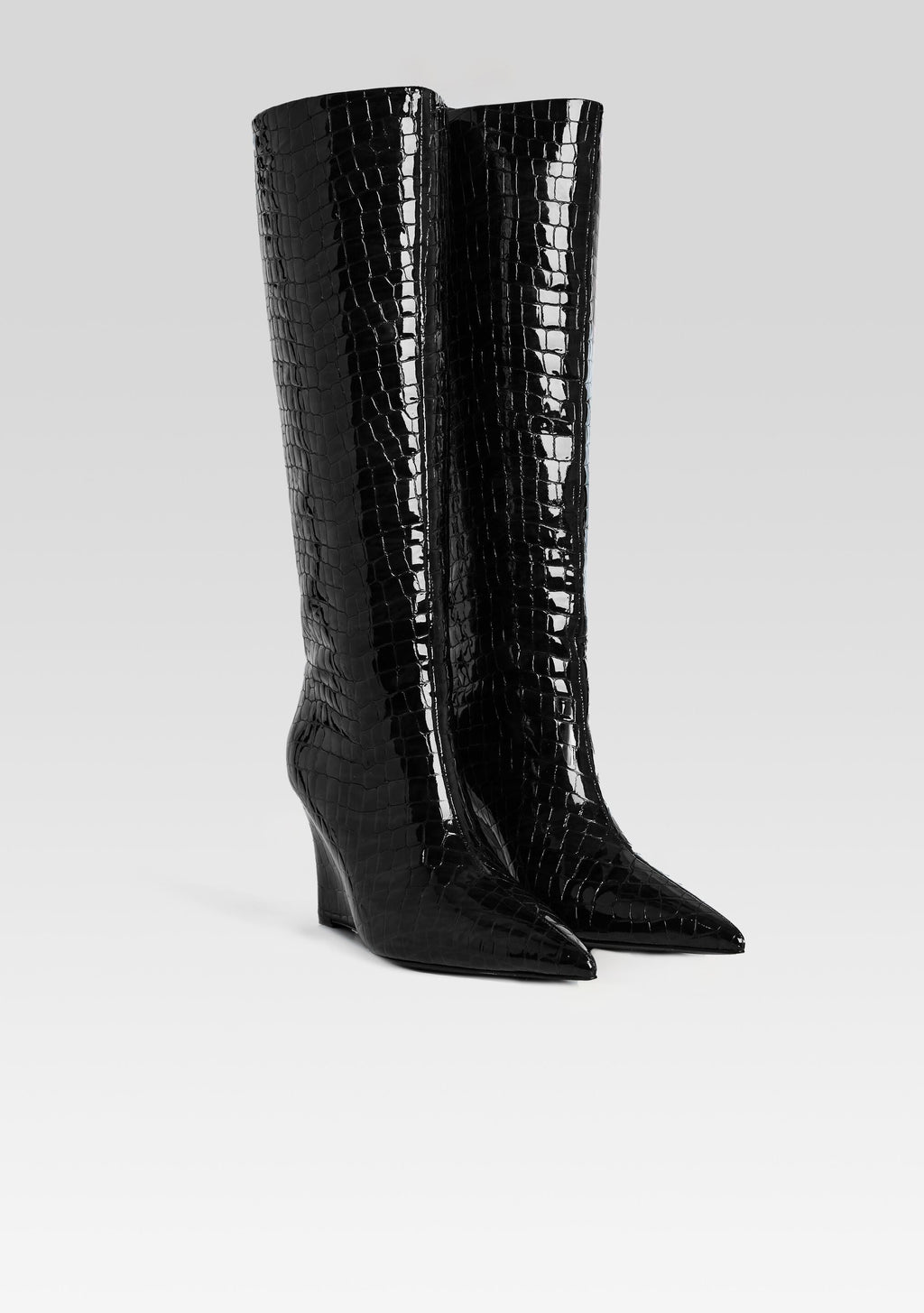 Natassa Wedge Boot by retrofête in Black Croco, product image 3