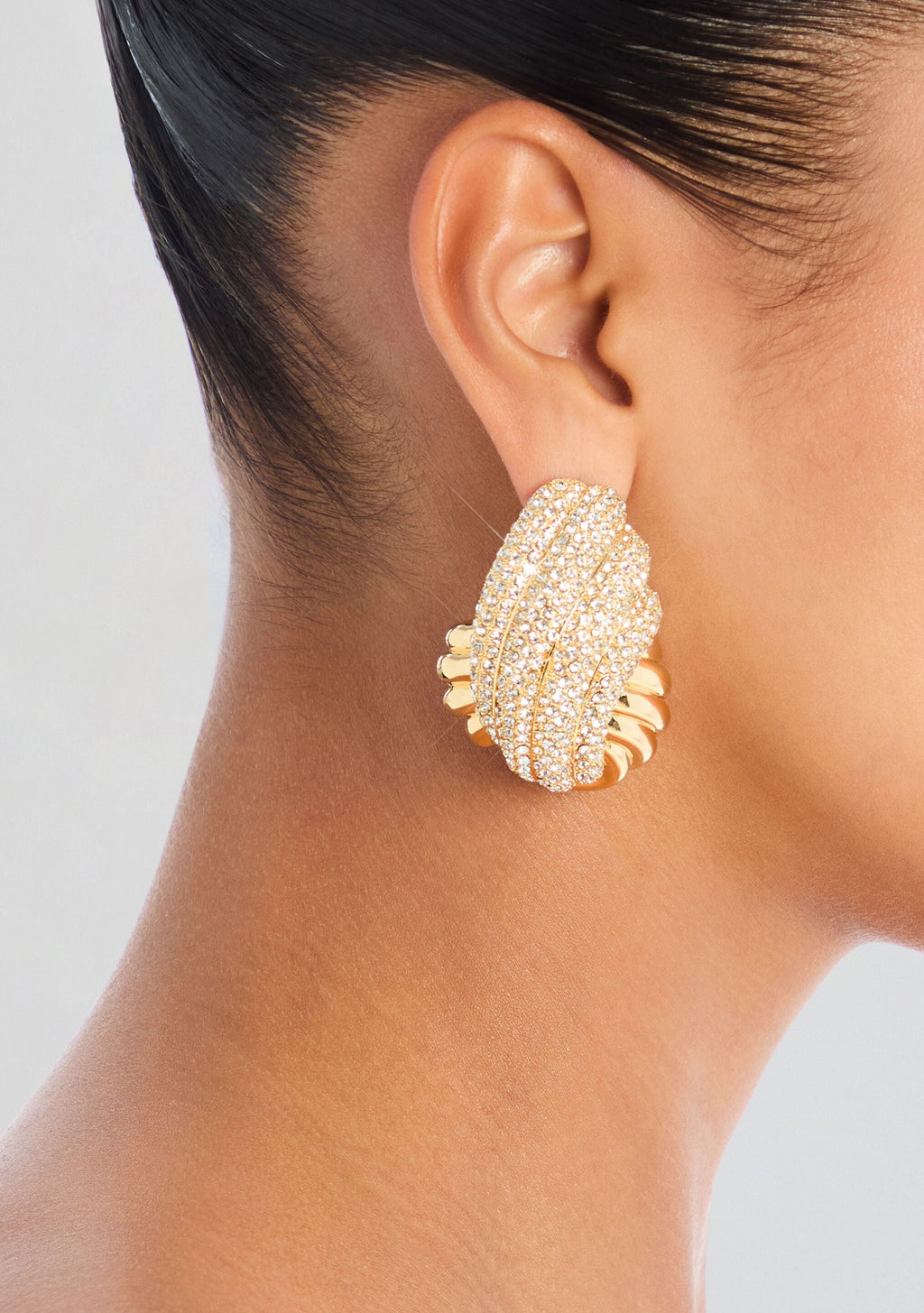 Leanne Earrings by retrofête in Gold/Pave, product image 2