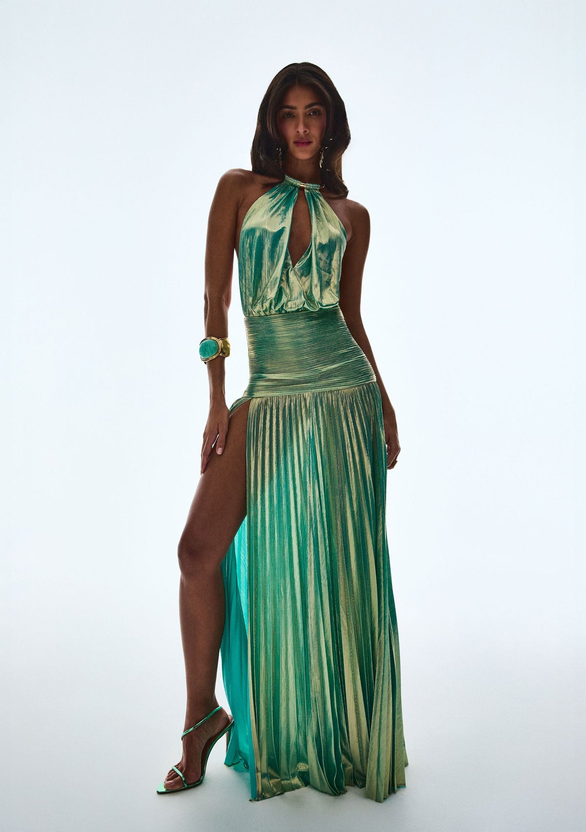 Faelina Dress by retrofête in Golden Mint, product image 2