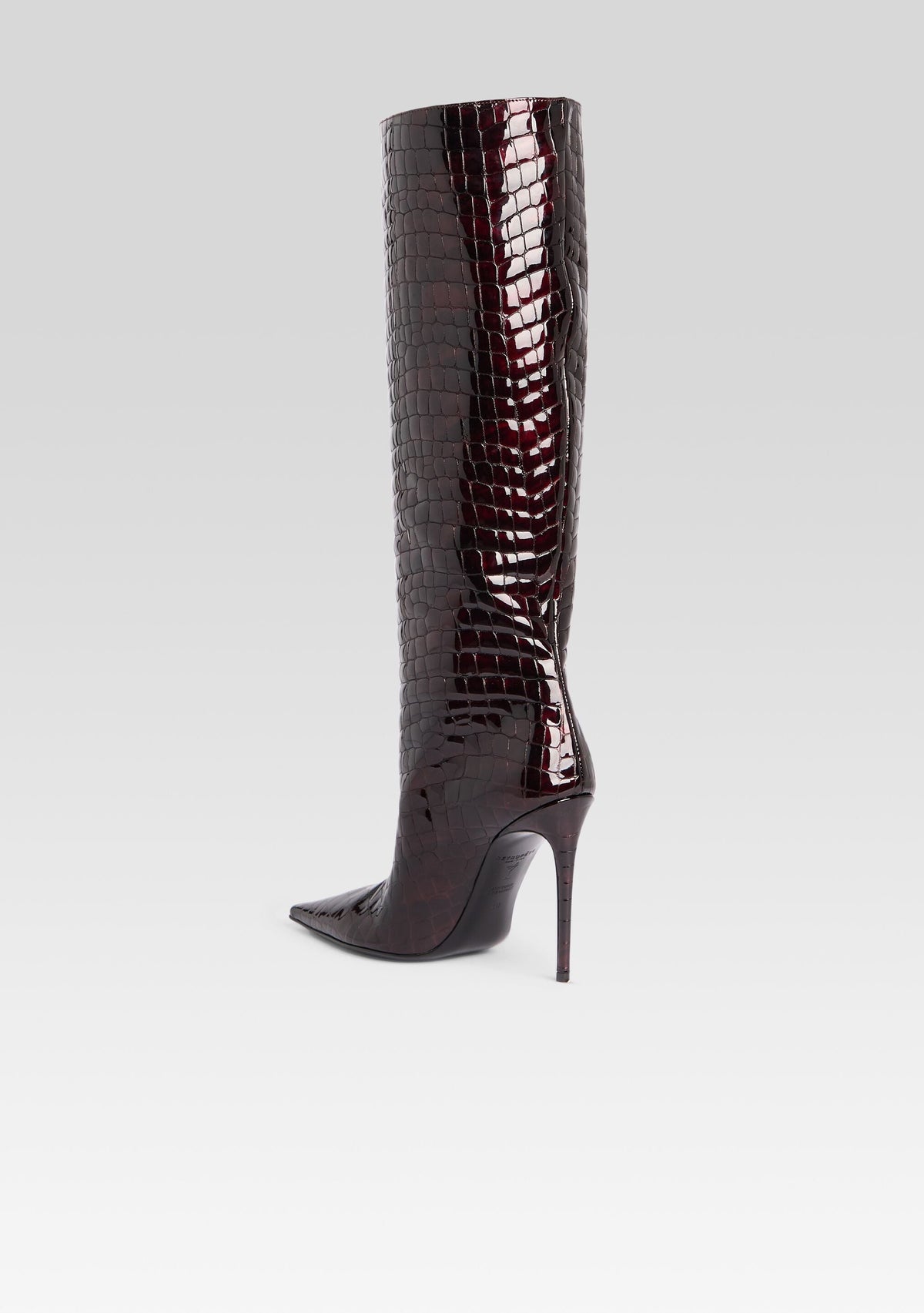 Lyra Leather Boot by retrofête in Burgundy Croco, product image 5