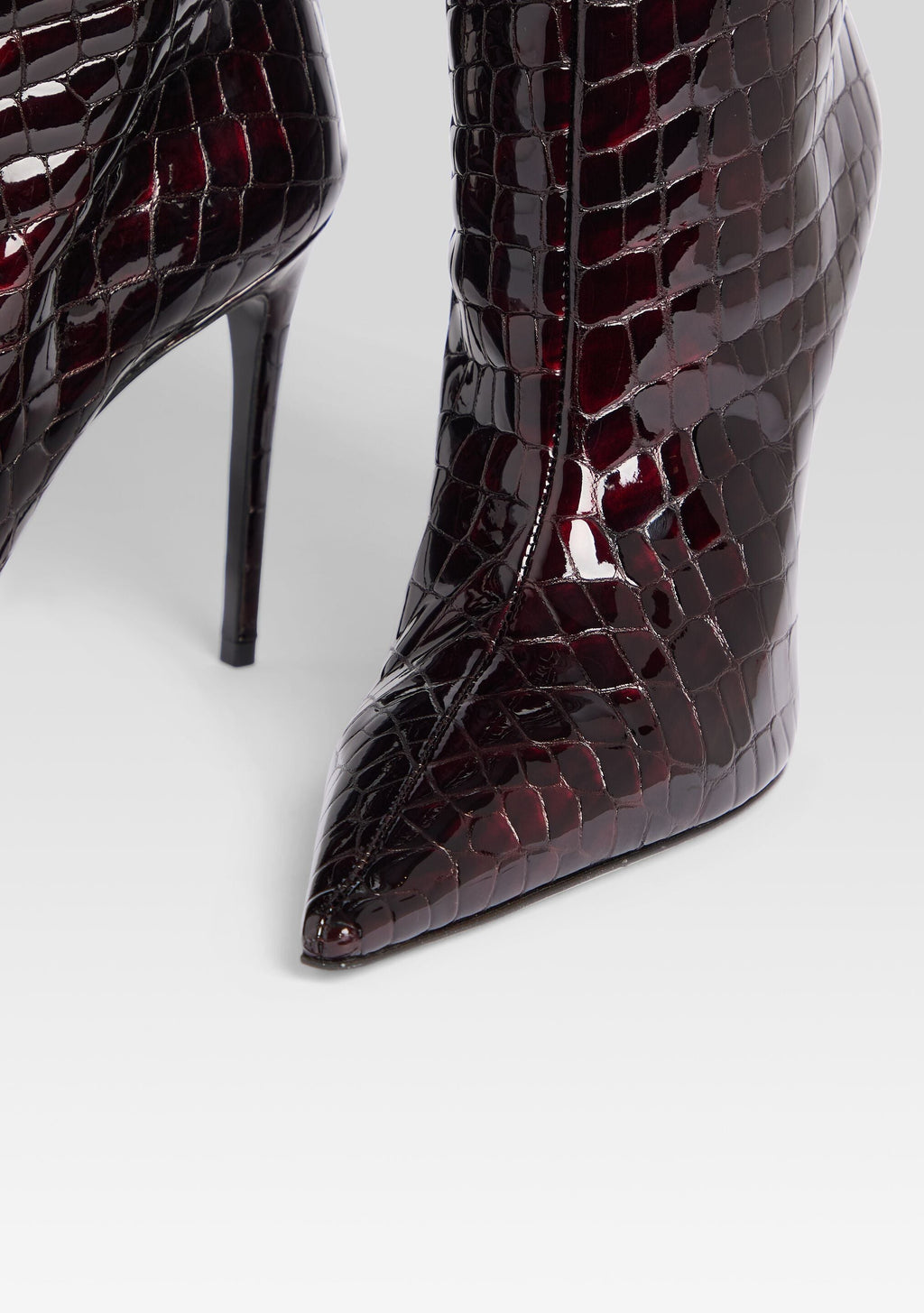 Lyra Leather Boot by retrofête in Burgundy Croco, product image 4
