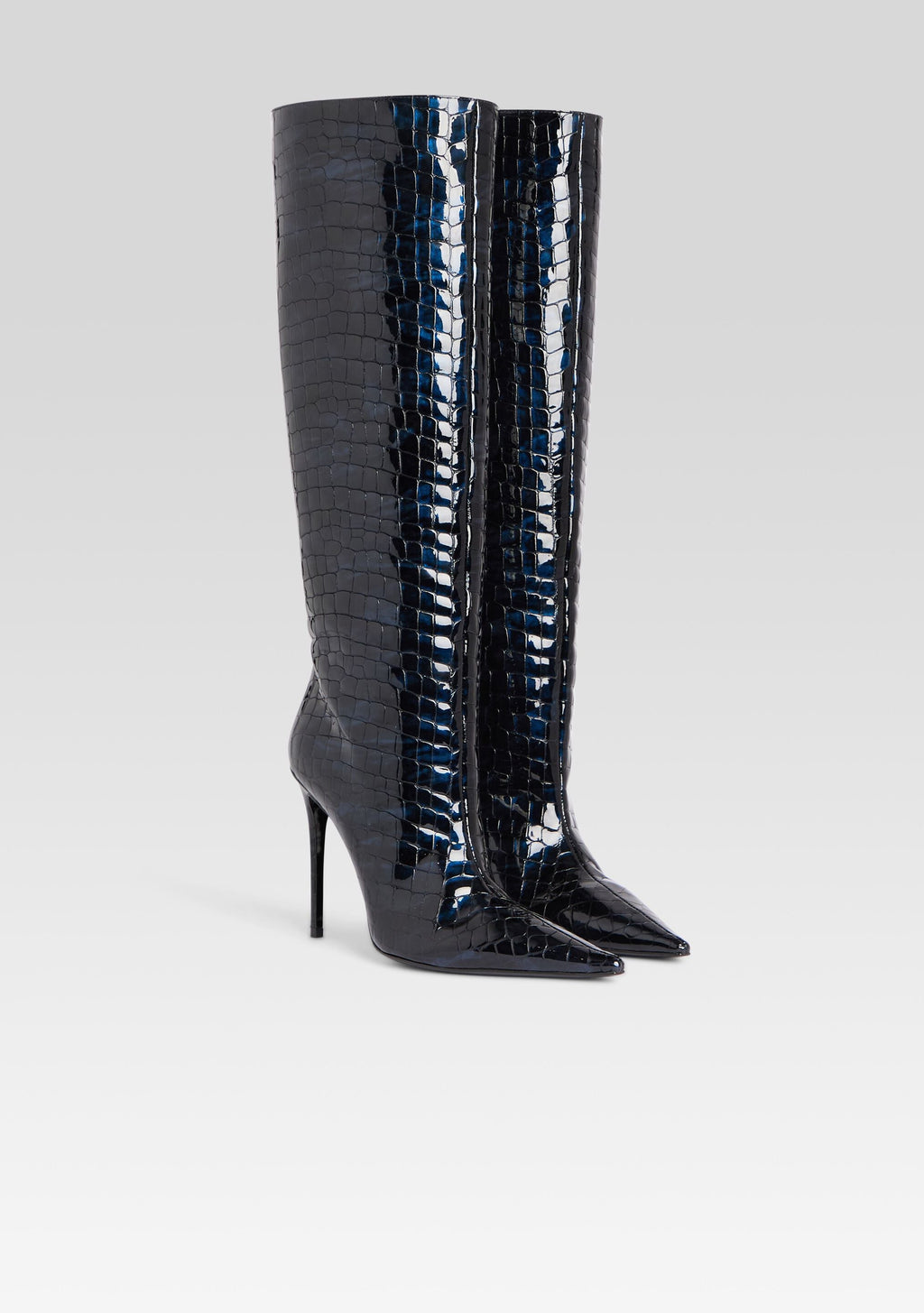 Lyra Leather Boot by retrofête in Navy Croco, product image 3
