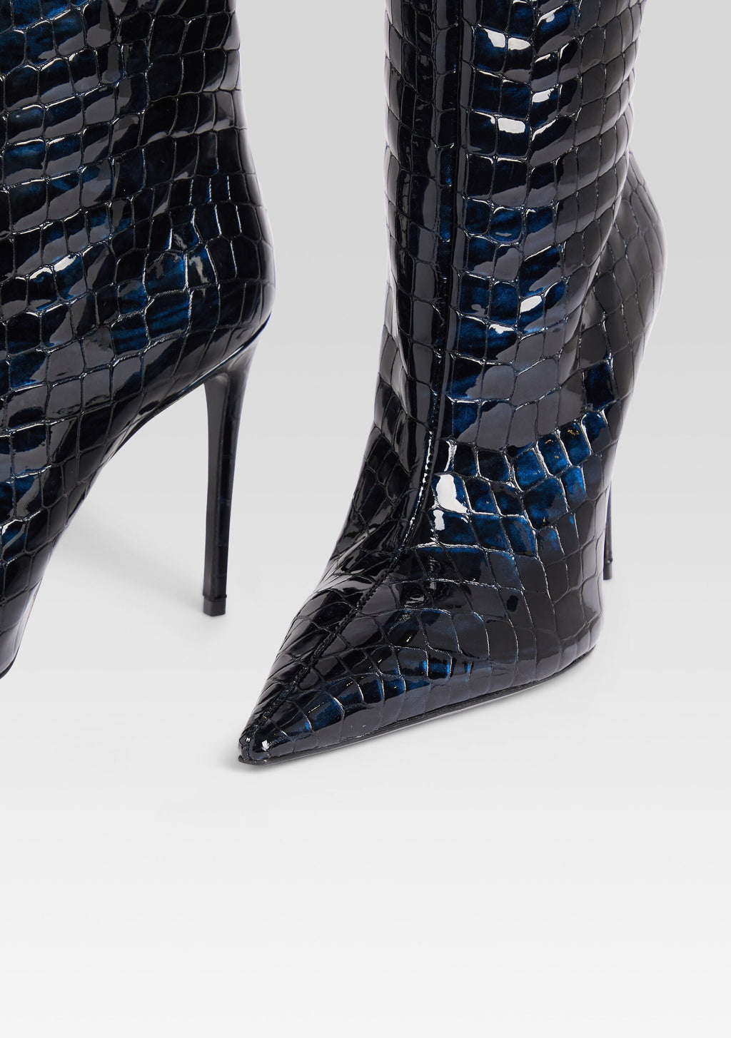 Lyra Leather Boot by retrofête in Navy Croco, product image 4
