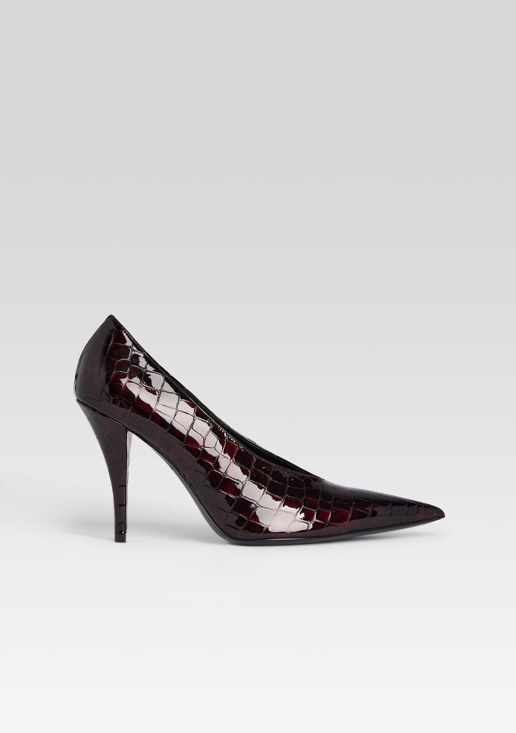 Maureen Leather Pump by retrofête in Burgundy Croco, product image 1