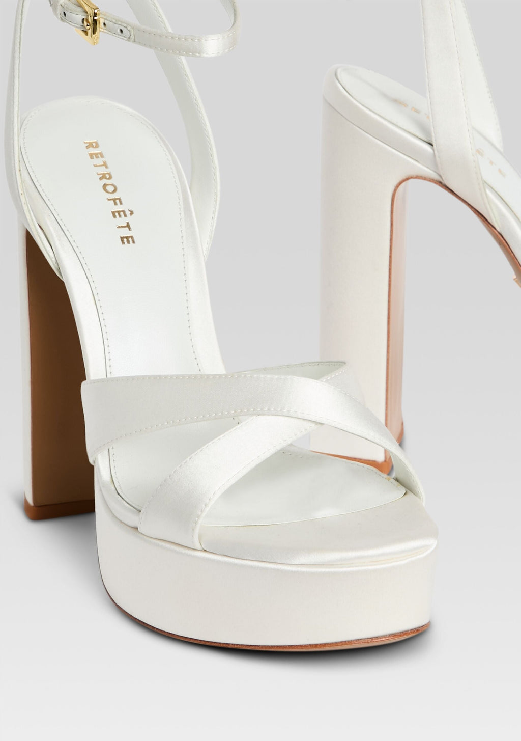 Melodia Platform Sandal by retrofête in White, product image 3