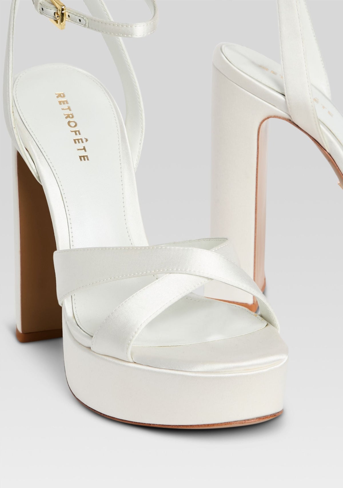Melodia Platform Sandal by retrofête in White, product image 3