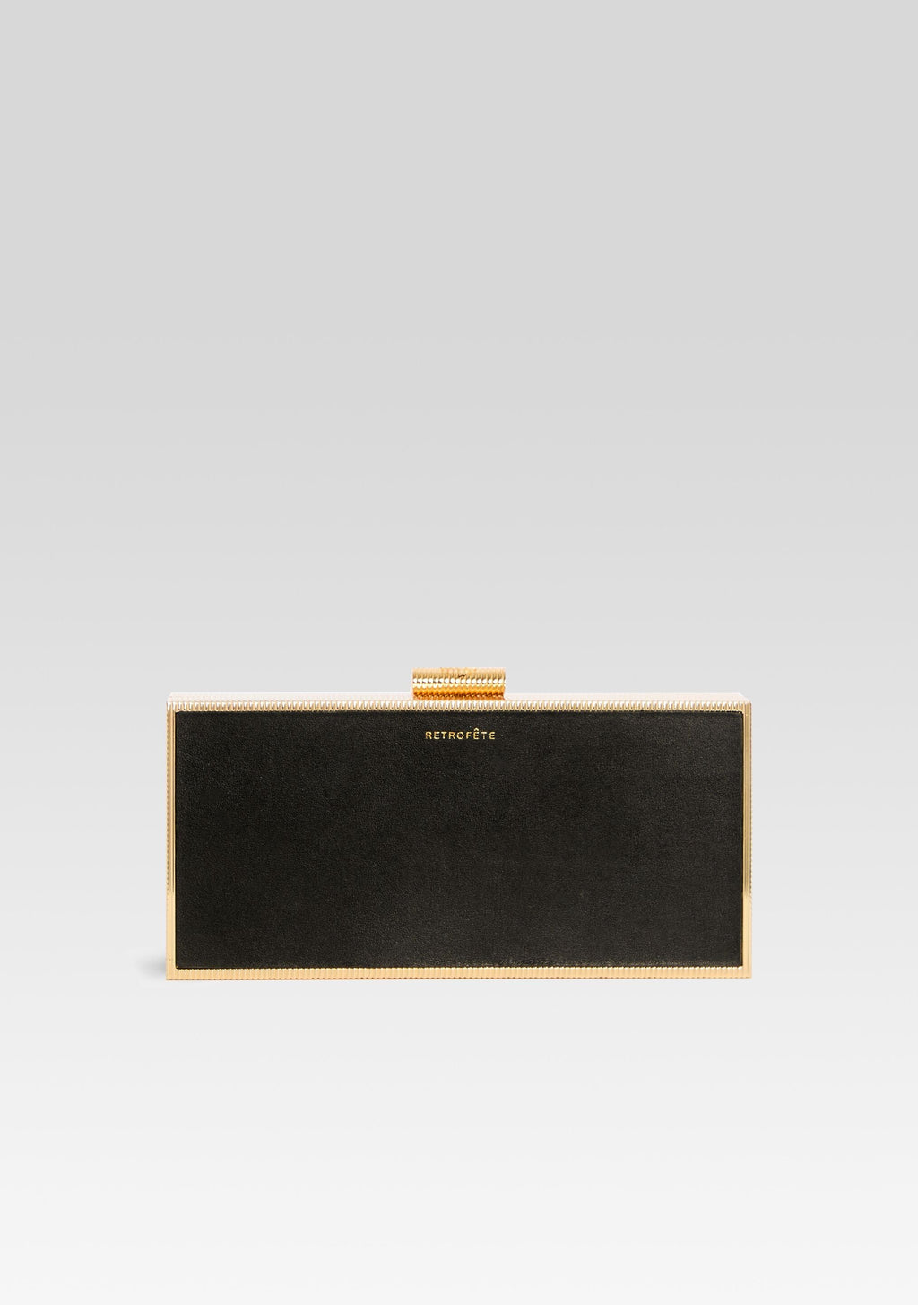 Milo Clutch by retrofête in Black/Gold Metal, product image 1