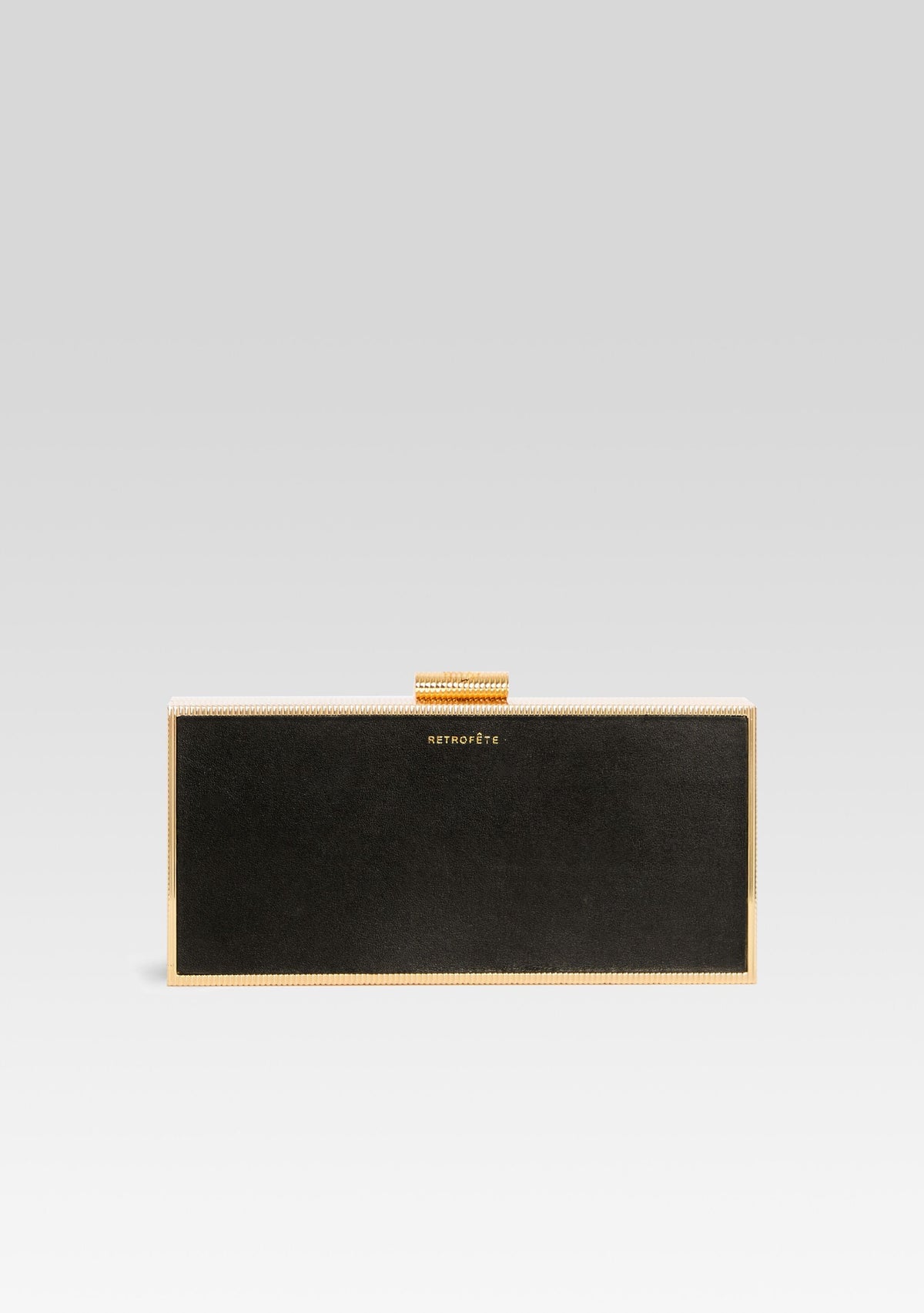 Milo Clutch by retrofête in Black/Gold Metal, product image 1