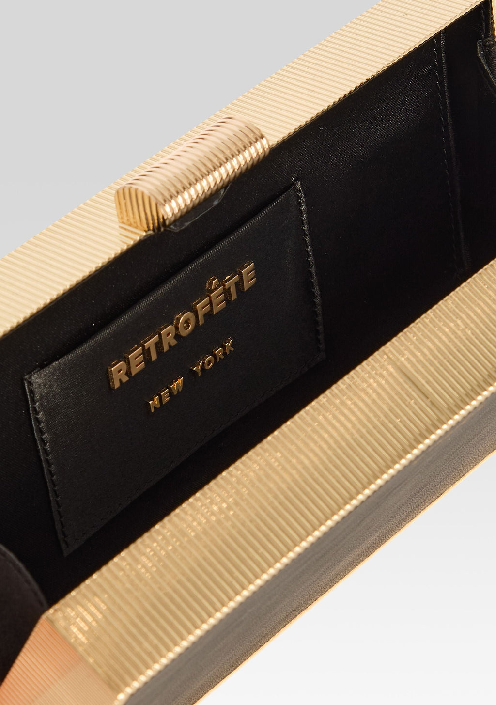 Milo Clutch by retrofête in Black/Gold Metal, product image 4