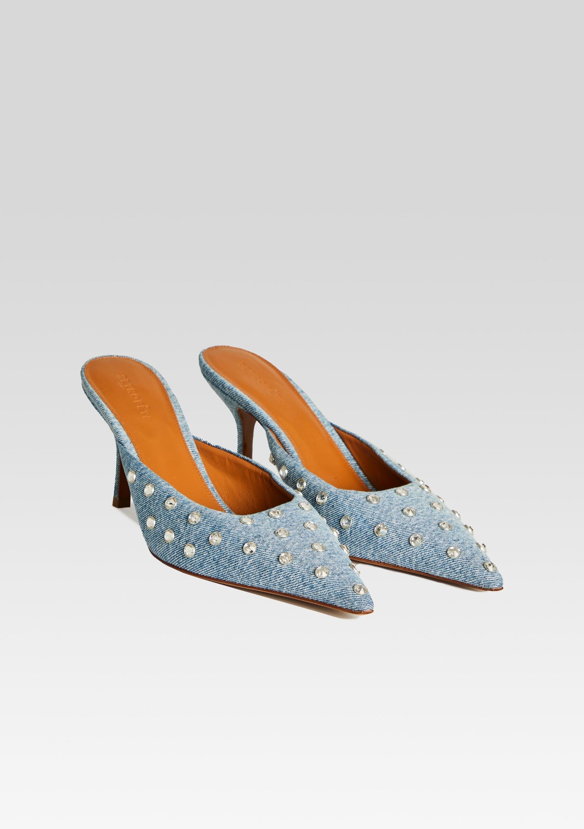 Pacifica Embellished Denim Mule by retrofête in Tel Aviv Sand, product image 3