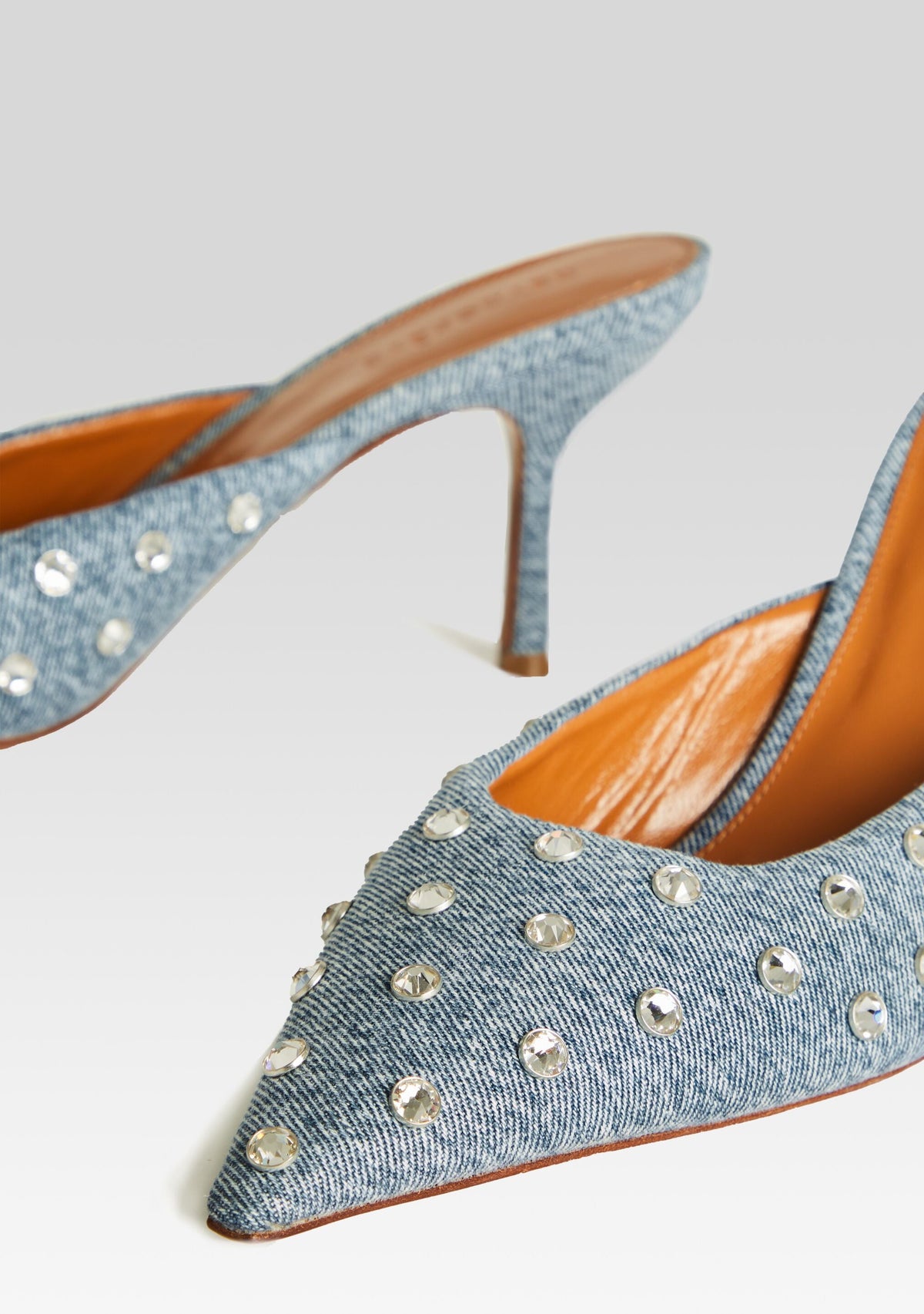 Pacifica Embellished Denim Mule by retrofête in Tel Aviv Sand, product image 4