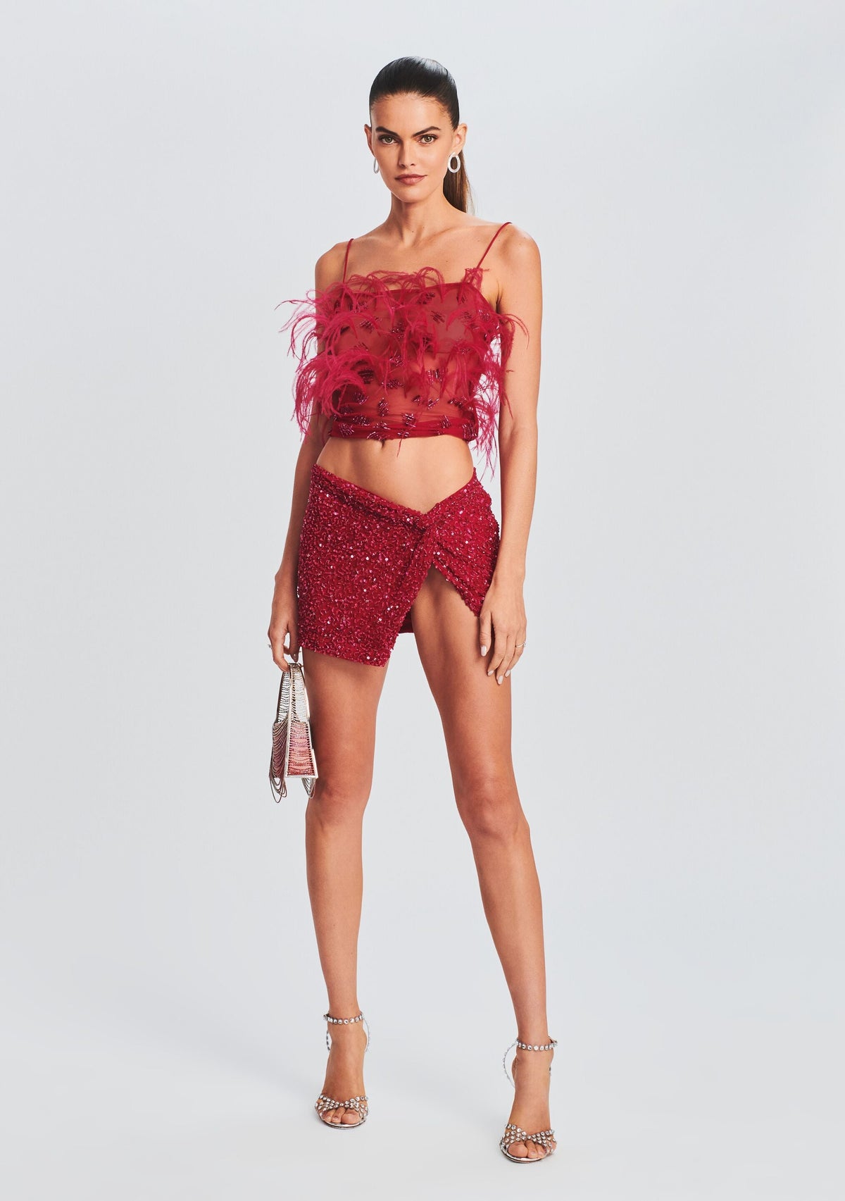 Ezra Sequin Skirt by retrofête in Fuchsia, product image 2