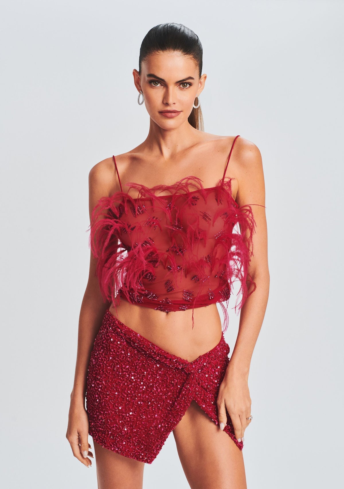 Ezra Sequin Skirt by retrofête in Fuchsia, product image 5