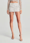 Beatrix Sequin Skirt by retrofête in Silver/White, product image 1