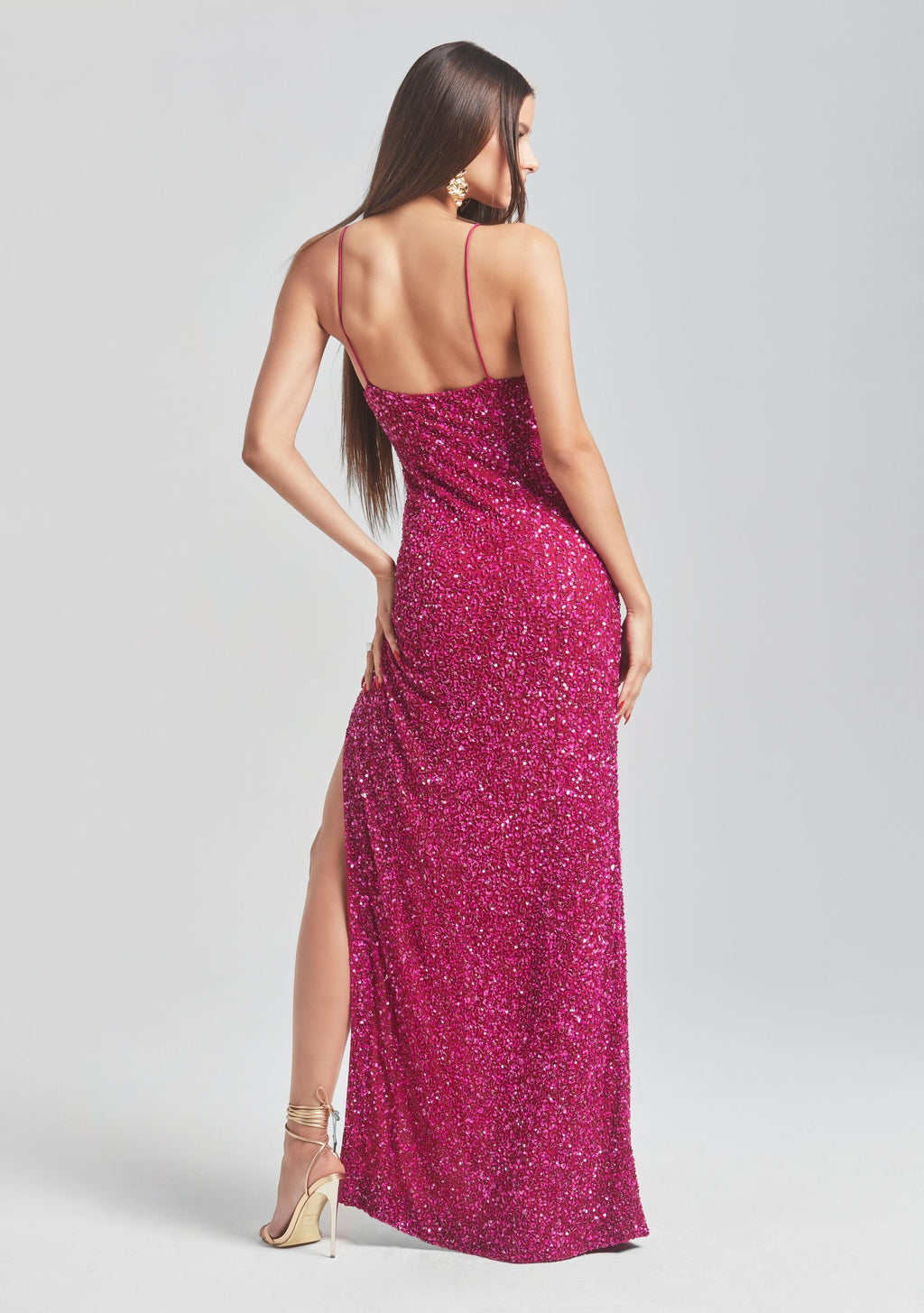 Blair Sequin Dress by retrofête in Dragon Fruit, product image 4