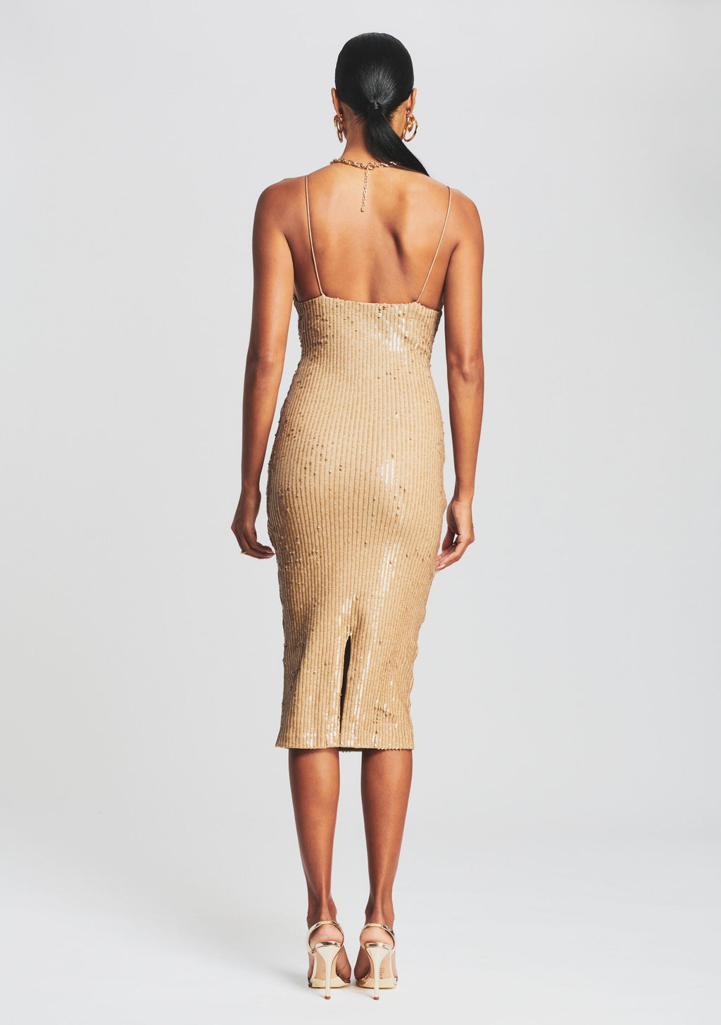 Sariah Sequin Knit Dress by retrofête in Nude, product image 4