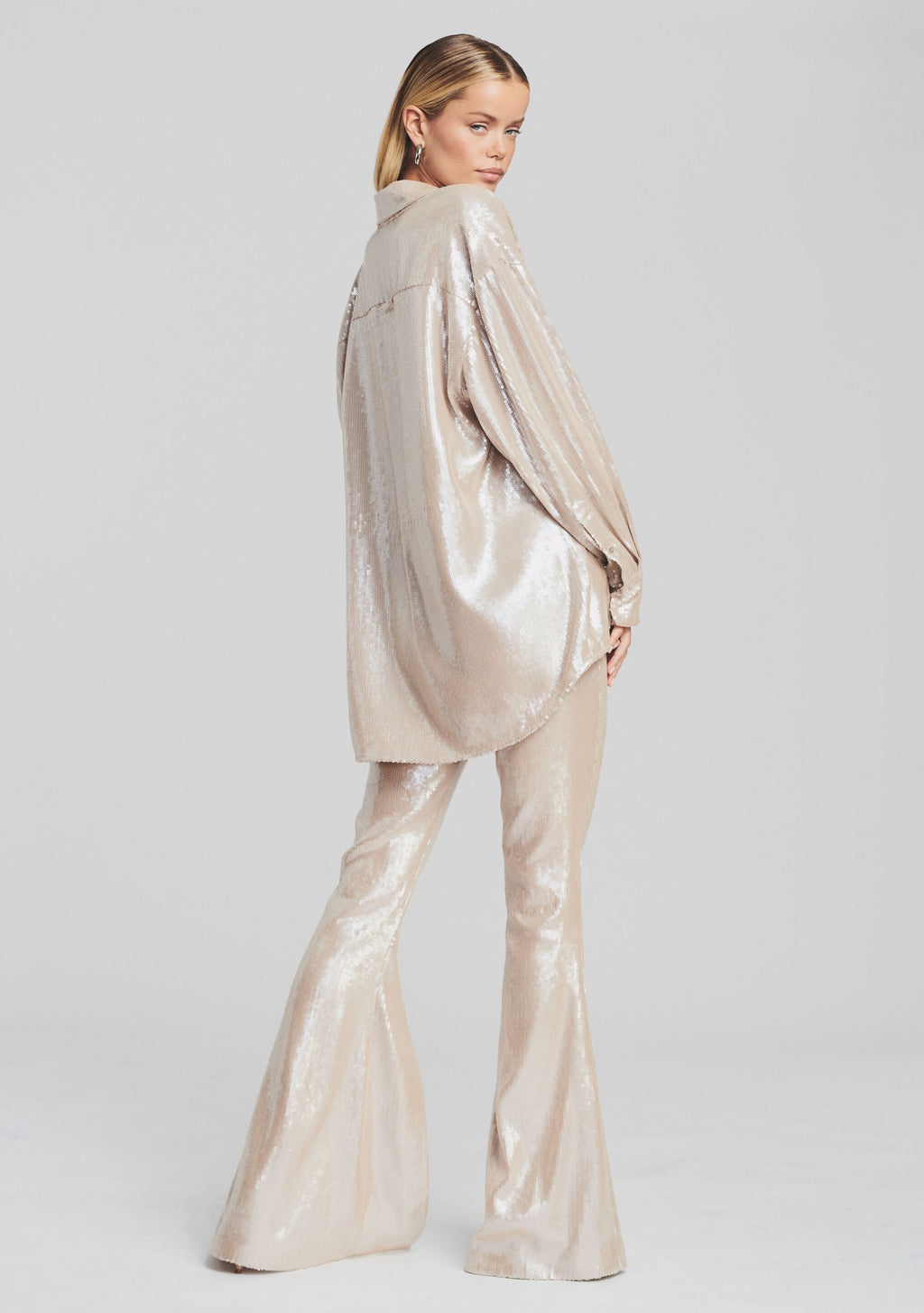 Enzo Sequin Pant by retrofête in Champagne, product image 4