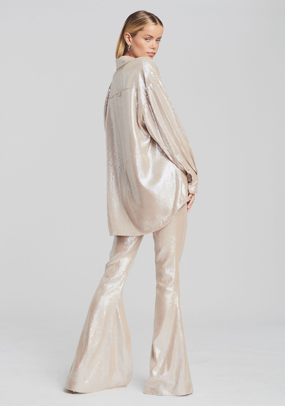 Enzo Sequin Pant by retrofête in Champagne, product image 4