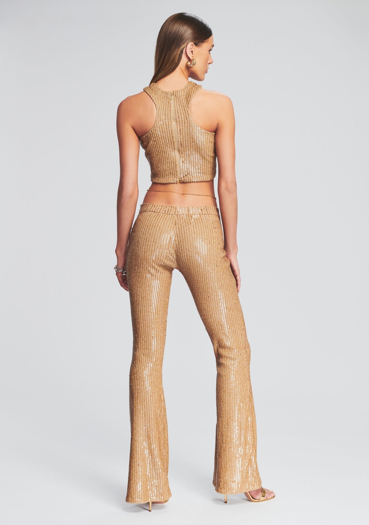 Audra Sequin Knit Top by retrofête in Nude, product image 4