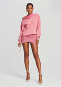 Charlotte Terry Sweatshirt Dress by retrofête in Flamingo Pink, product image 1