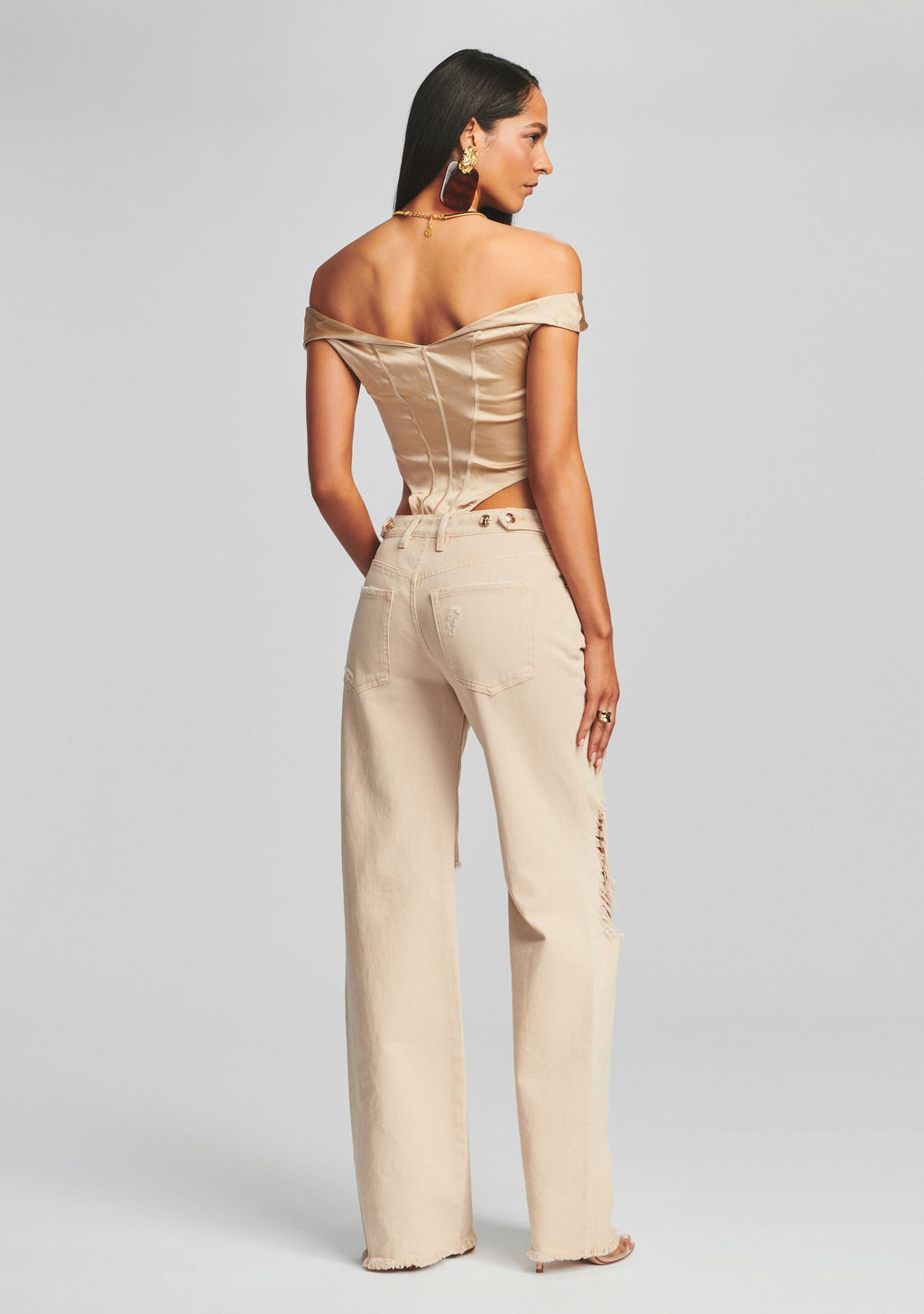 Rozik Silk Bodysuit by retrofête in Nude, product image 4