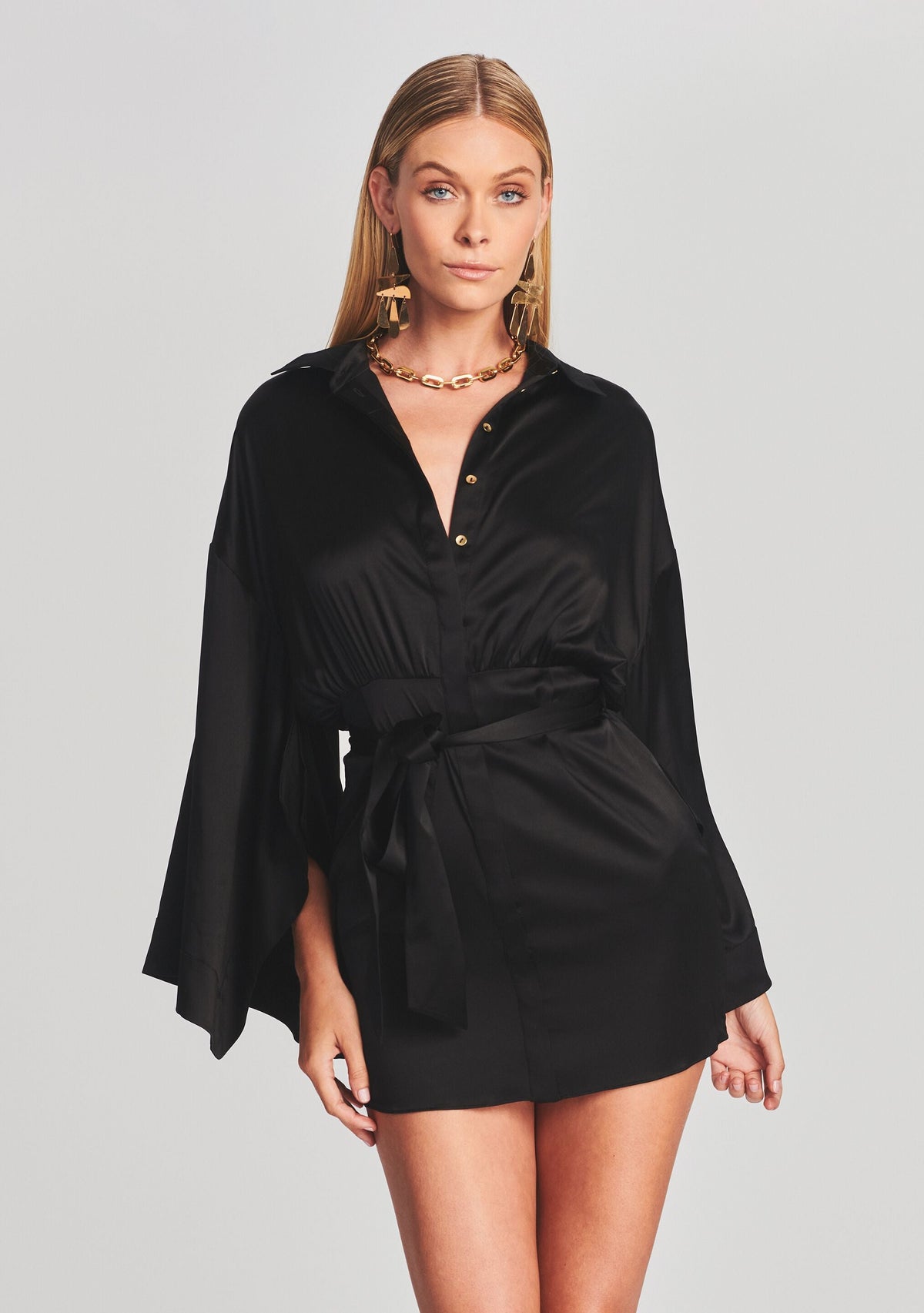 Scottie Silk Dress by retrofête in Black, product image 6