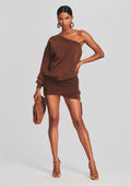 Helana Terry Sweatshirt Dress by retrofête in Cognac, product image 1