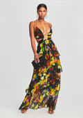 Paulina Silk Chiffon Dress by retrofête in Electric Floral, product image 1