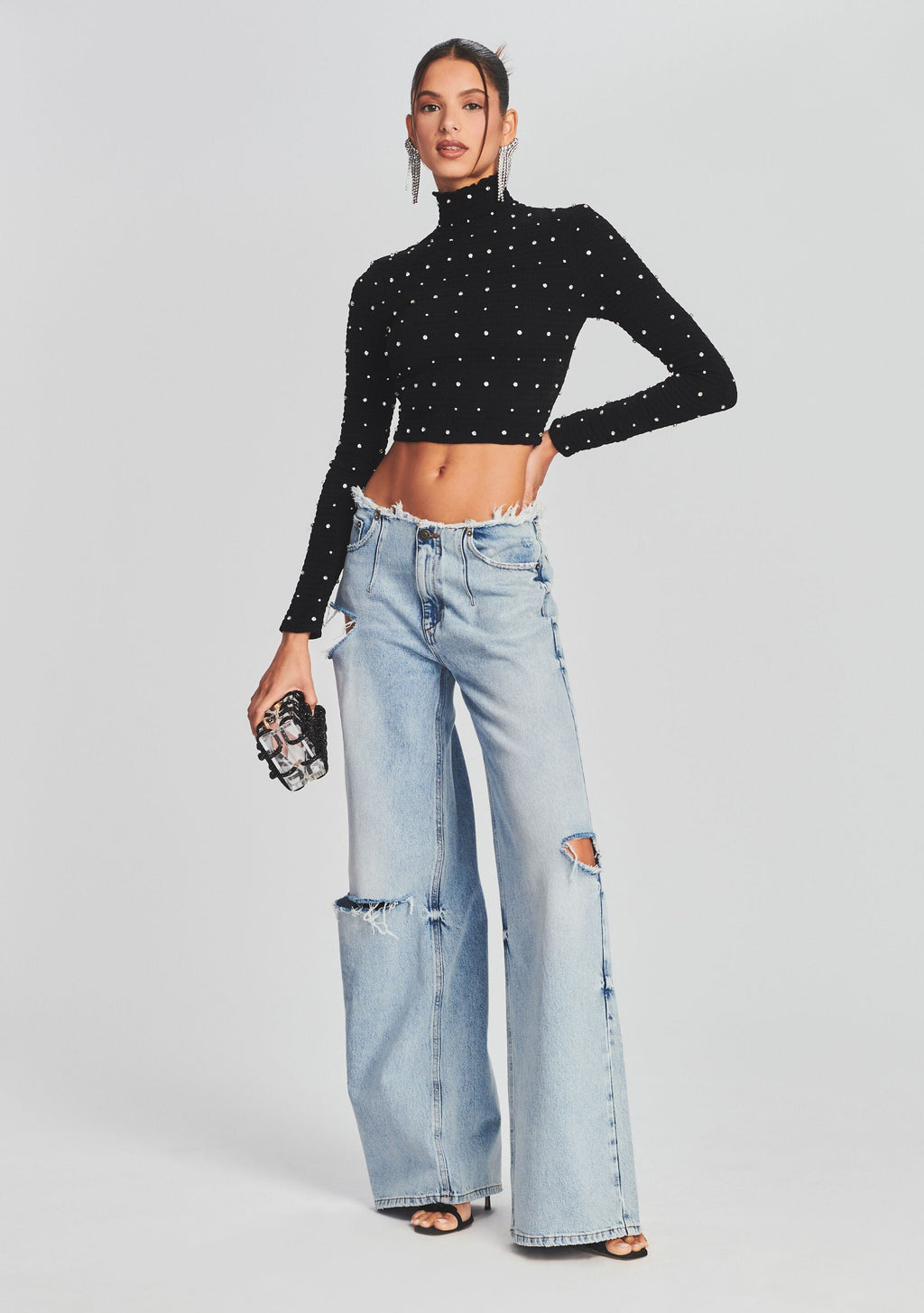 Brooks Embellished Chiffon Top by retrofête in Black, product image 5