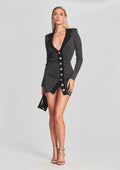 Mimi Rib Knit Dress by retrofête in Metallic Black/Silver, product image 1