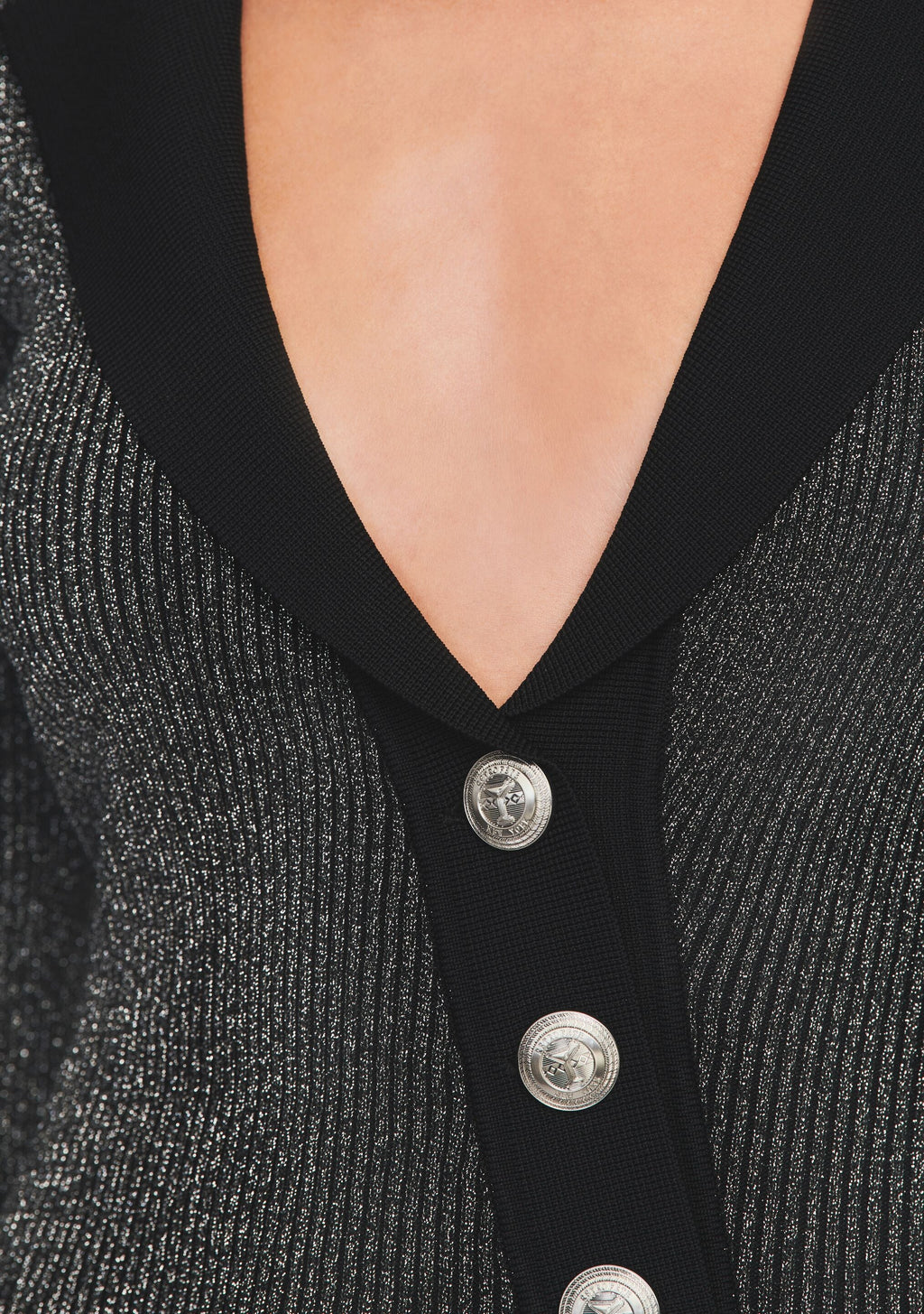 Mimi Rib Knit Dress by retrofête in Metallic Black/Silver, product image 2