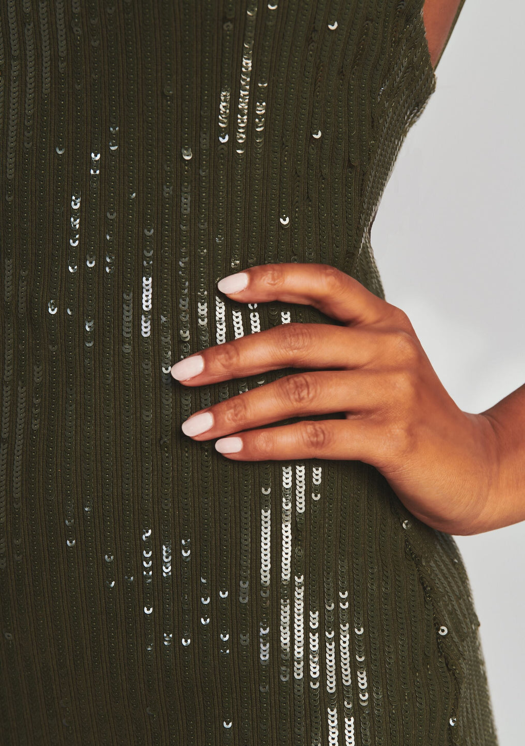 Hudson Sequin Knit Dress by retrofête in Olive Green, product image 2