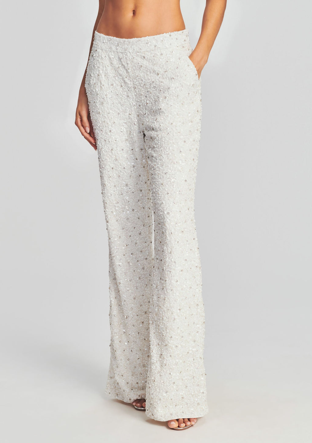 Lyra Sequin Pant by retrofête in Stone White, product image 1