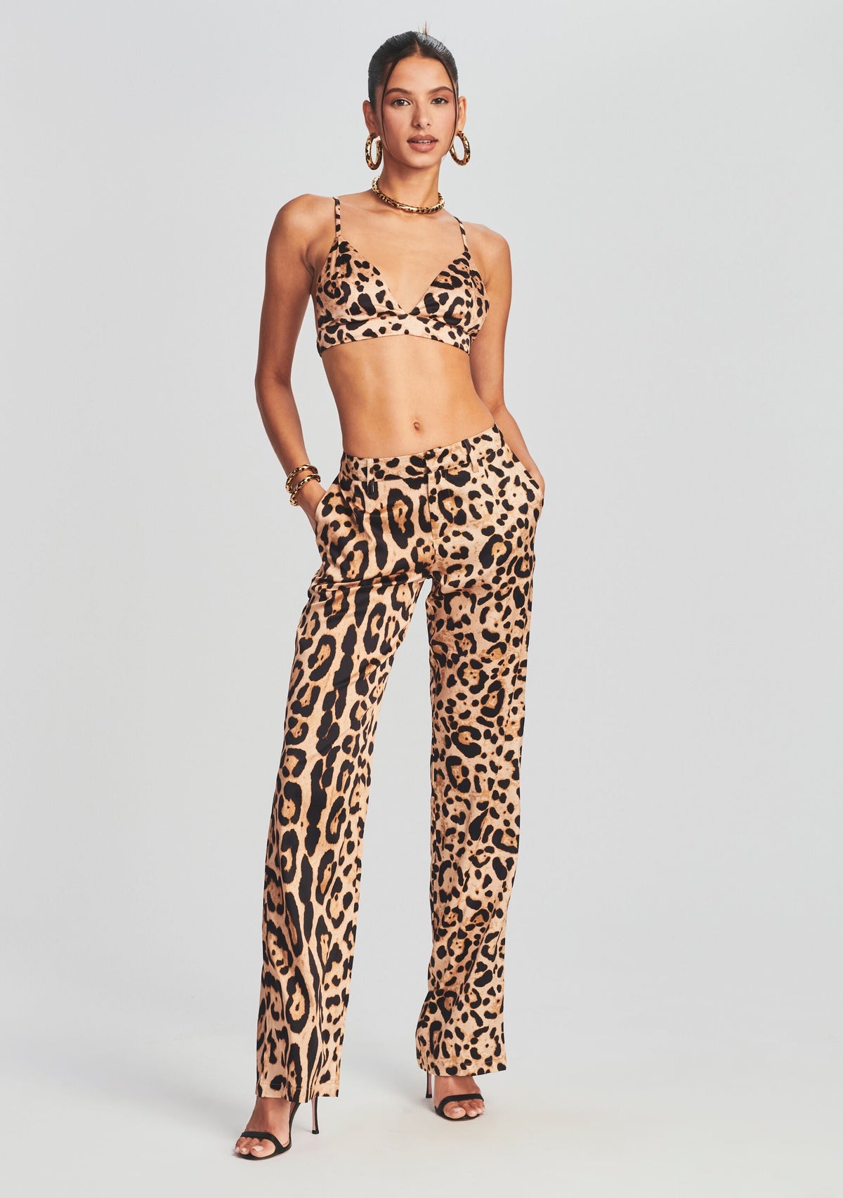 Suki Silk Pant by SEROYA in Leopard Combo, product image 5