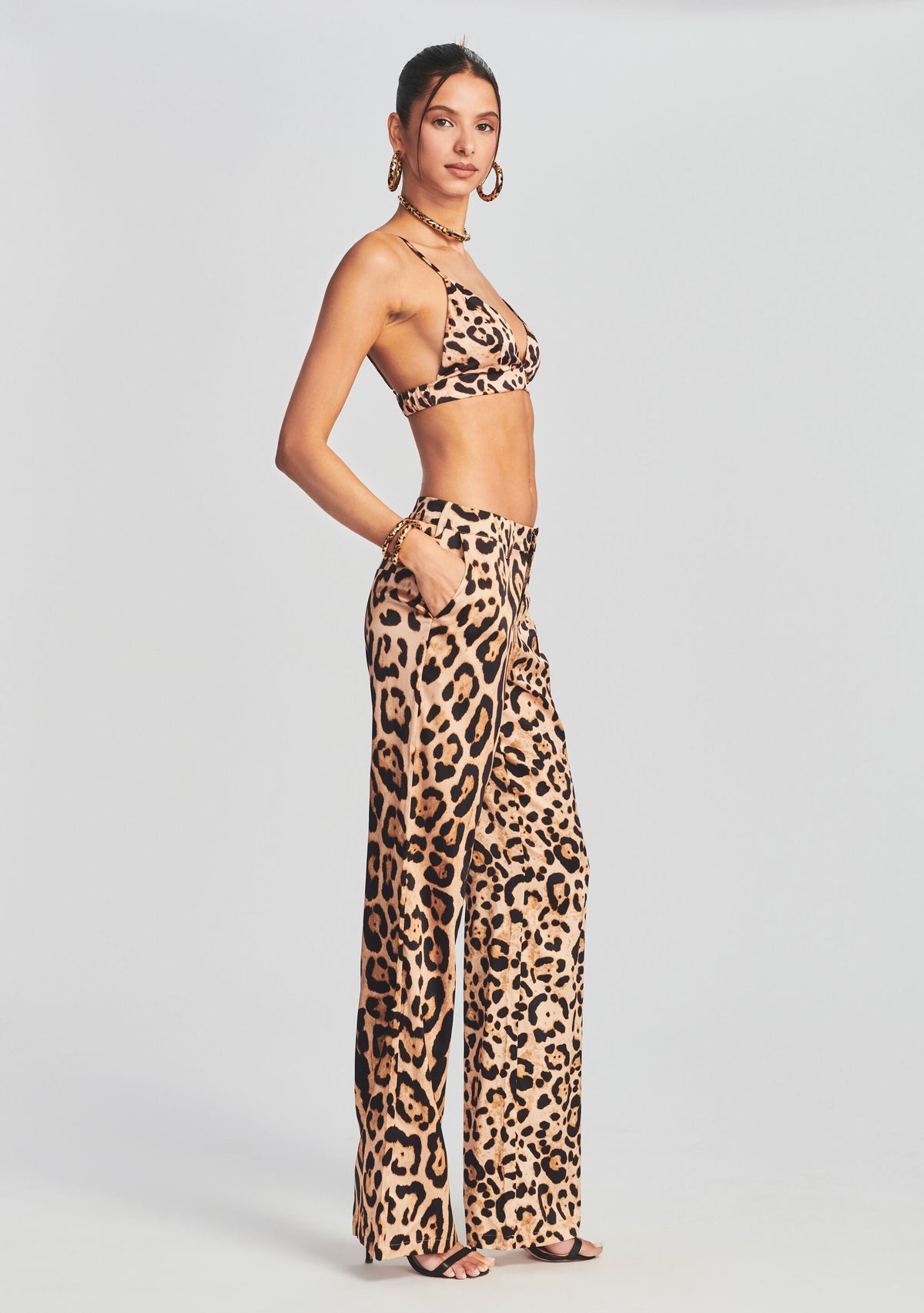 Suki Silk Pant by SEROYA in Leopard Combo, product image 3