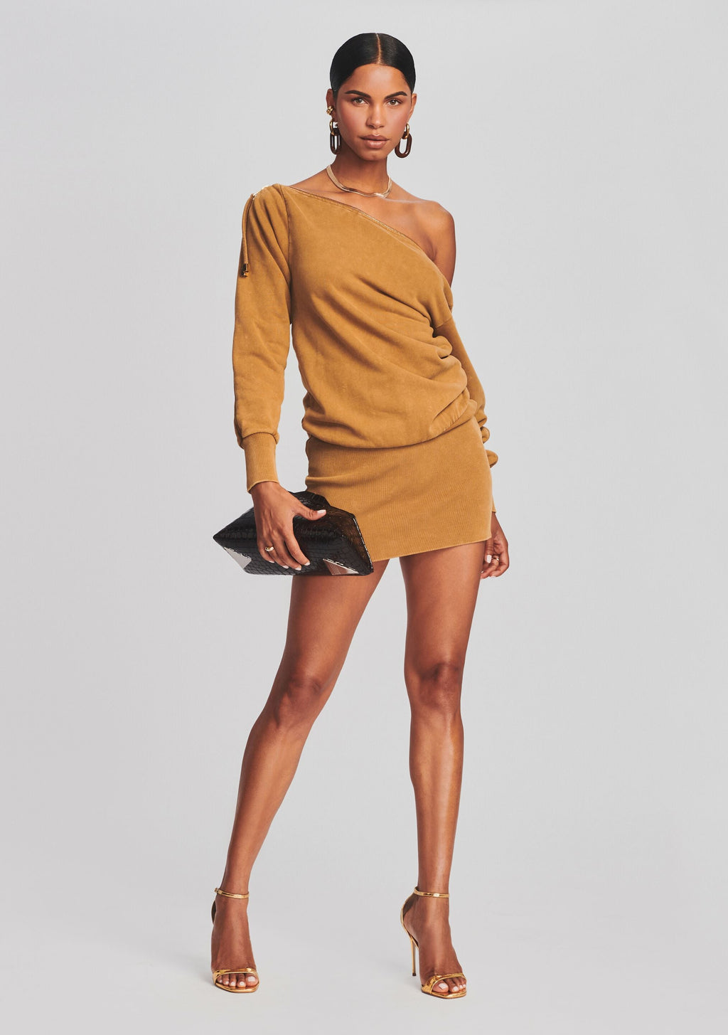 Darcy Terry Sweatshirt Dress by retrofête in Tapenade, product image 1