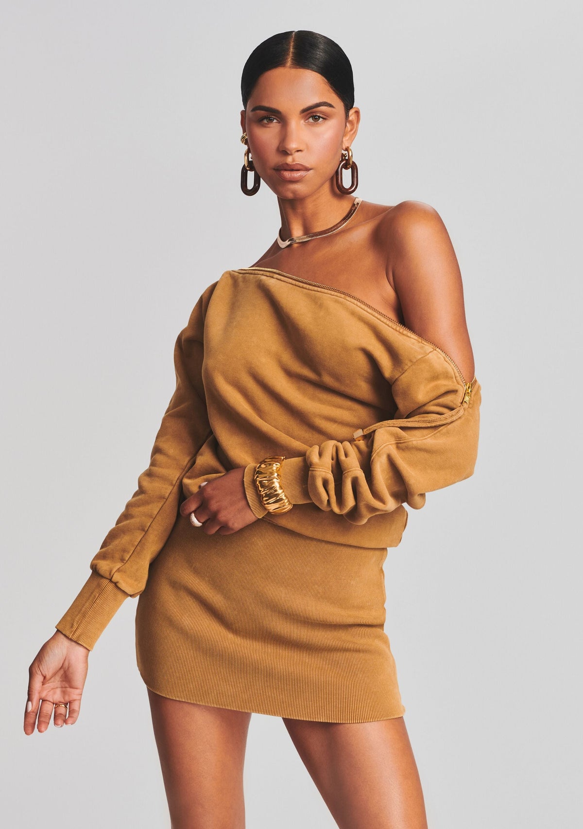 Darcy Terry Sweatshirt Dress by retrofête in Tapenade, product image 5