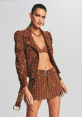 Tai Suede Studded Jacket by retrofête in Cognac, product image 1