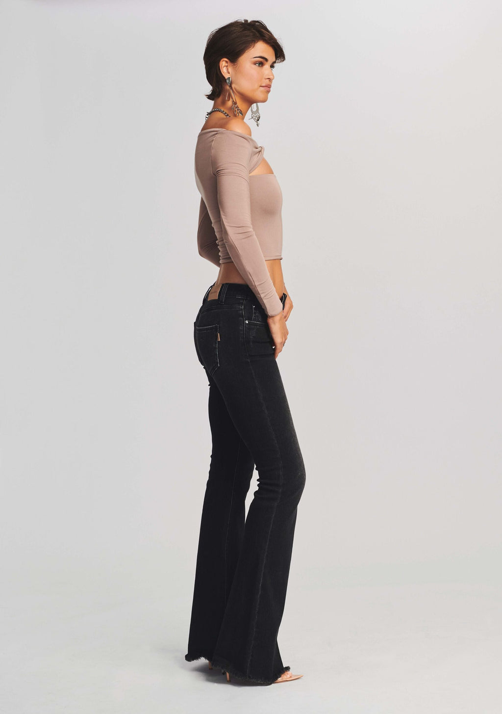 Barrymore Terry Pant by retrofête in Faded Black Terry, product image 3