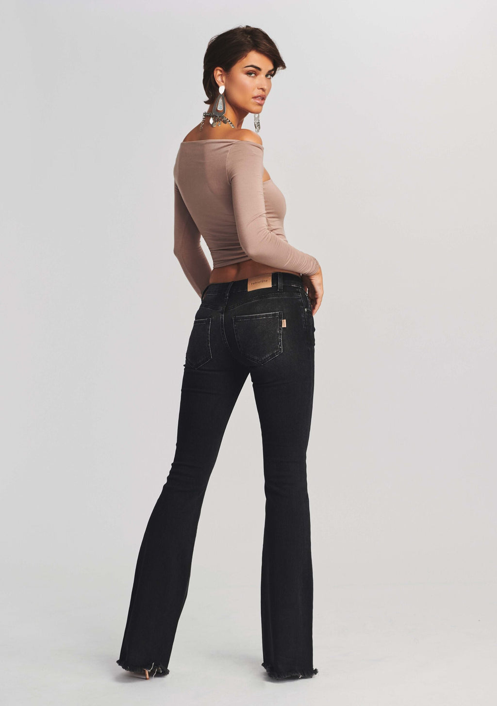 Barrymore Terry Pant by retrofête in Faded Black Terry, product image 4