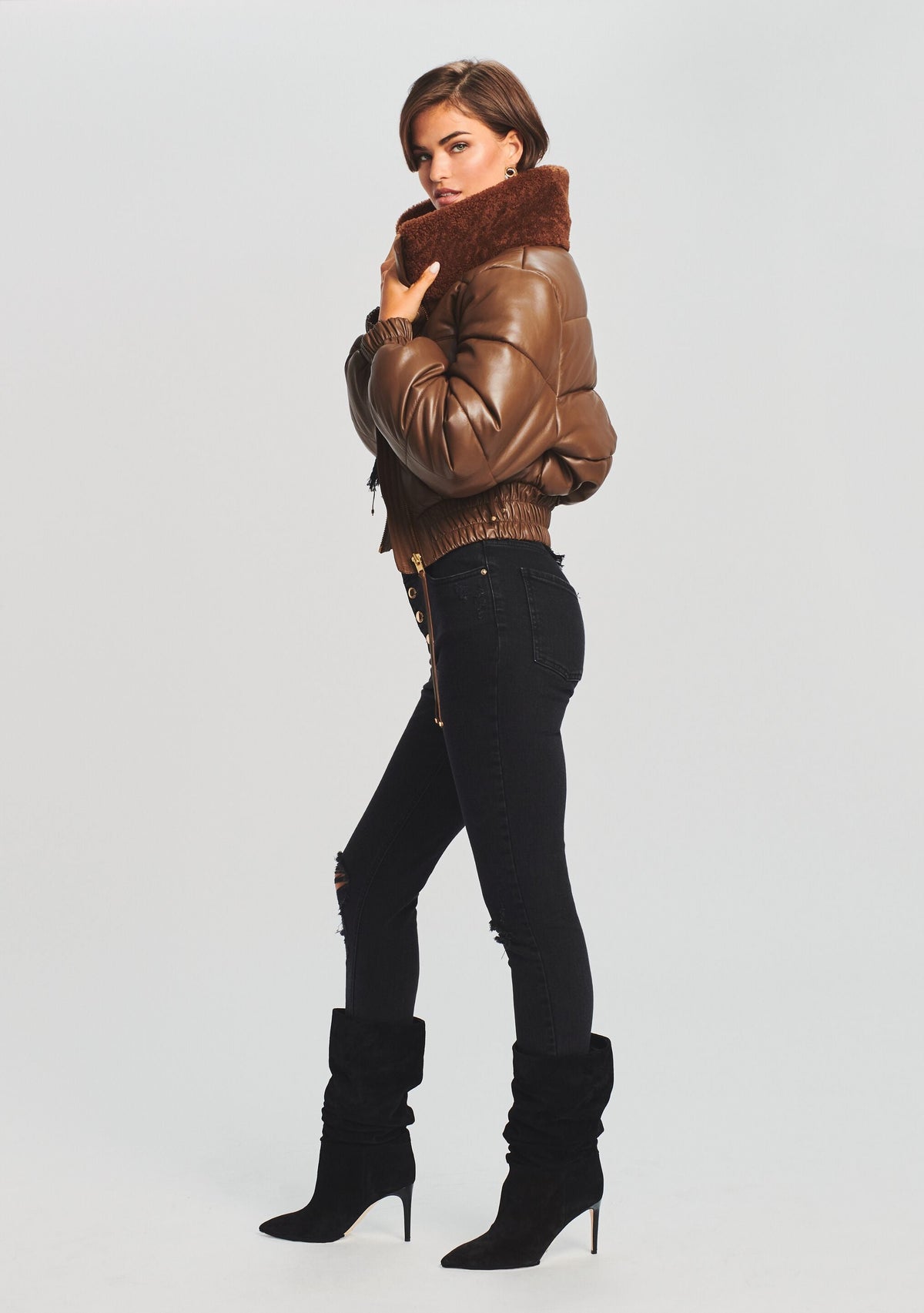 Stevie Leather Jacket by retrofête in Cognac, product image 3